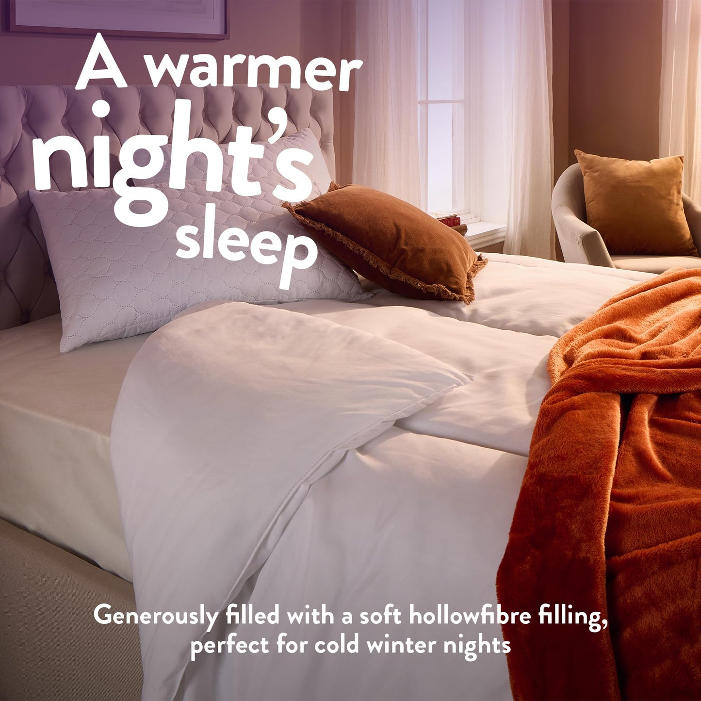 Slumberdown Warm Winter Nights Double Duvet 13.5 Tog - Thick & Cosy Quilt for Cold Weather | Soft Touch Cover, Non-Allergenic, Machine Washable, UK-Made Bedding (200 x 200cm)