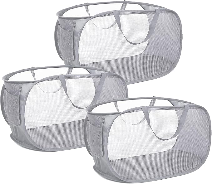 3 Pack Collapsible Laundry Baskets, Foldable Laundry Basket
