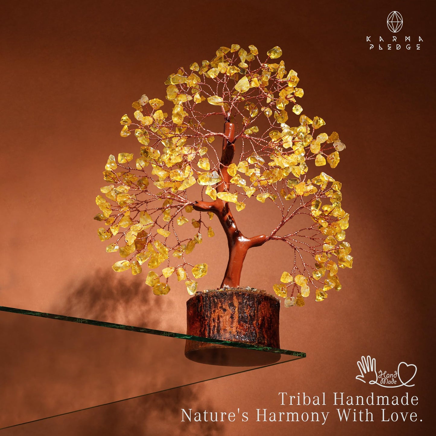 Crystal Tree of Life Birthday Gifts for Women, Men, Friends, Handmade Home Decor, Office, Room Decoration, Citrin Healing Crystal Chakra Tree for Money, Positivity, Good Luck Gifts for Her, Mom & Dad