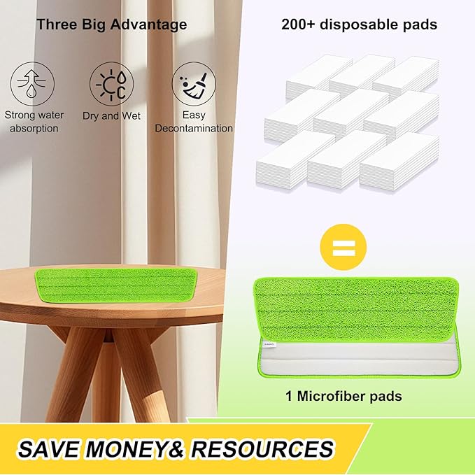16.5 inch Reusable Mop Pads Microfiber Spray Mop Replacement Heads
