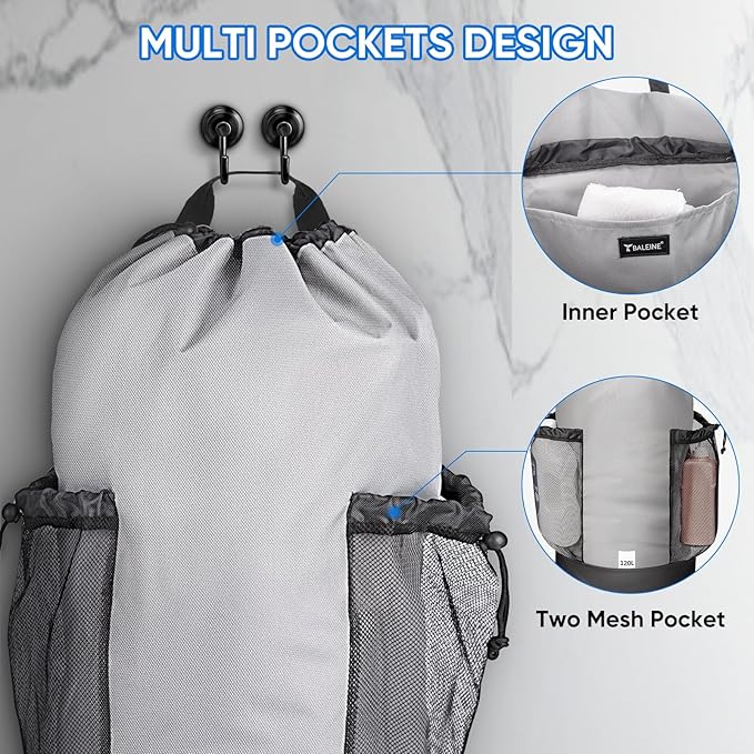 BALEINE 2PK 120L Laundry Bag Backpack, 900D Oxford Fabric Large Travel Laundry