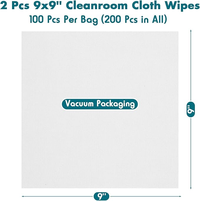 Cleanroom Cloth Wipes 9"x9" Microfiber Lint Free Cloth Disposable Clean Cloths