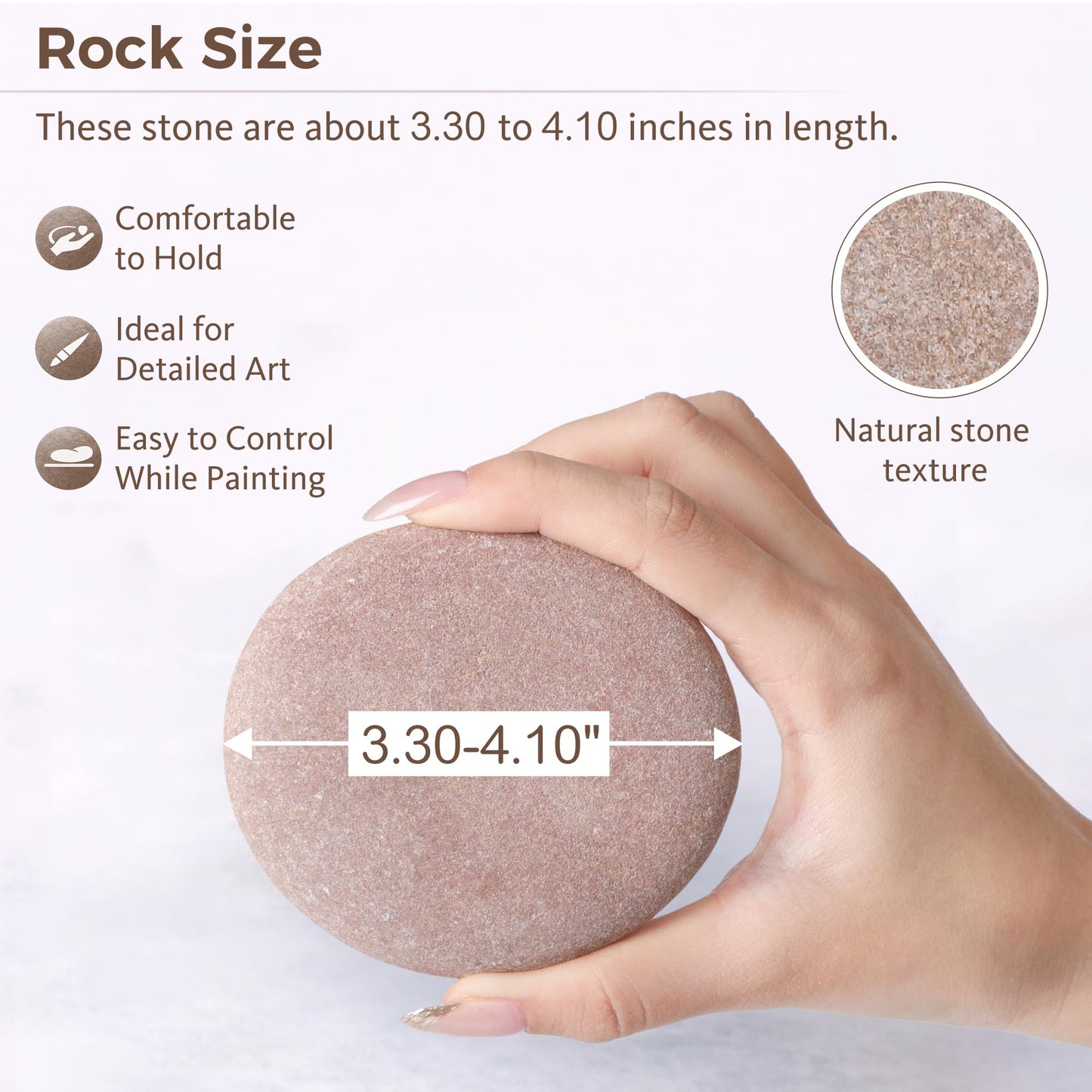 ROCART 12 PCS Large 3.30-4.10" Smooth Natural River Rocks for Painting, Flat Painting Rocks & Craft Stones for Arts, DIY Projects & Creative Studios