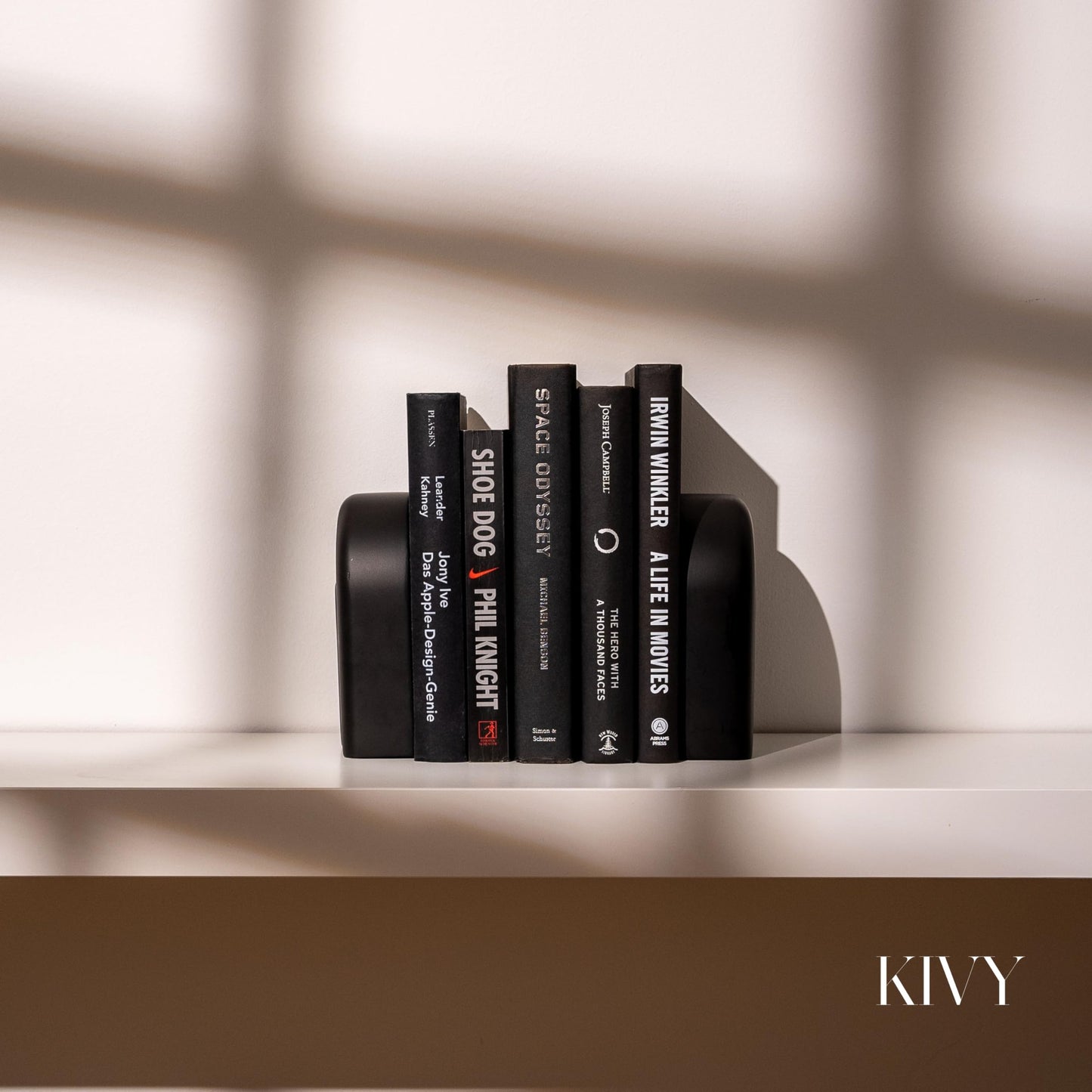 KIVY Concrete Book Ends for Shelves [Heavy Duty BOOKENDS] - Bookends Decorative for Heavy Books - Modern Trendy Book Ends - Book Stopper for Shelves - Book Holders