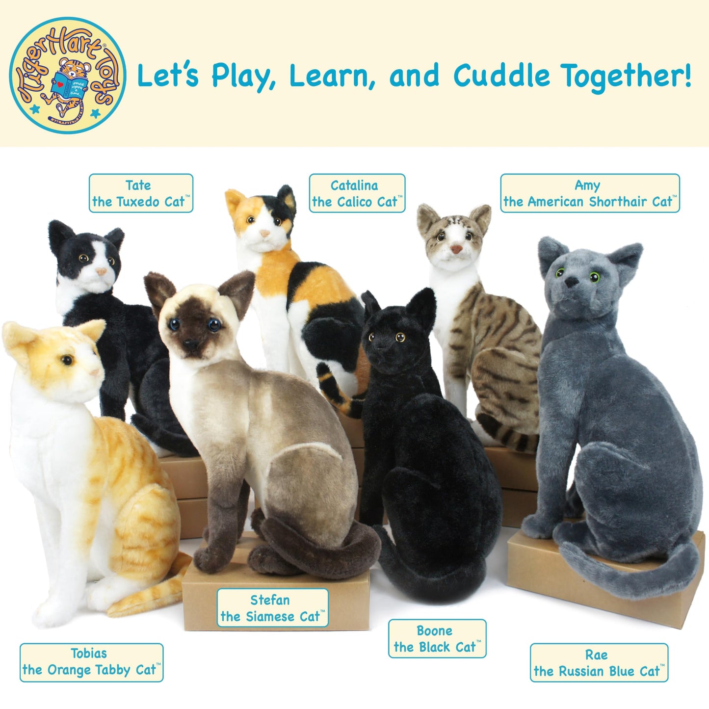 TigerHart Boone The Black Cat - 13 Inch Stuffed Animal Plush