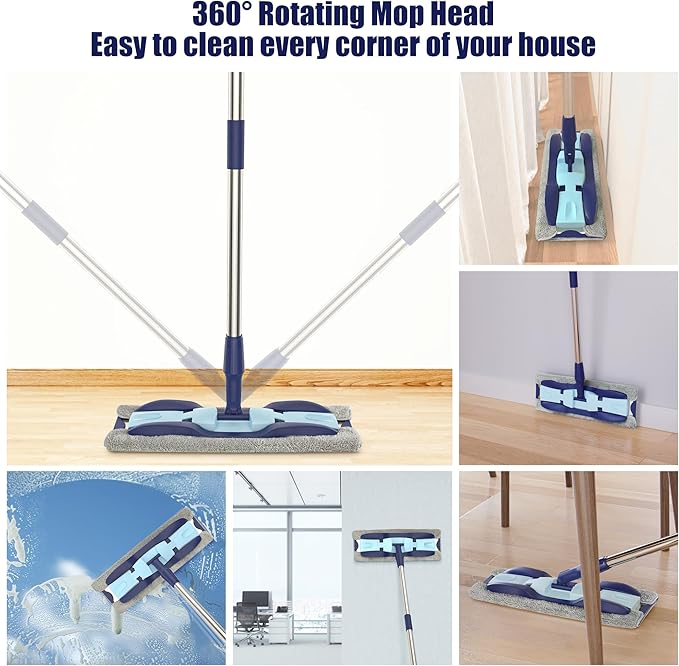 Microfiber Mops for Hardwood Floor Cleaning: MEXERRIS Flat Floor Mop