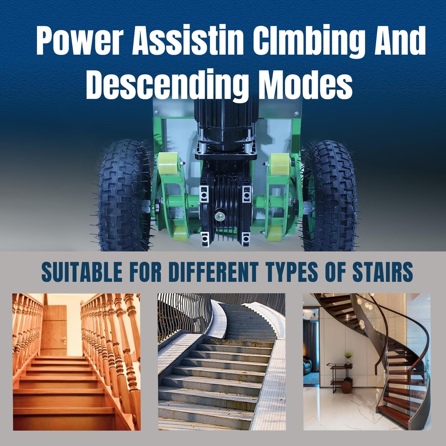 Electric Stair Climbing Dolly, Heavy Duty Cart 880lbs Capacity 1200W Motorized Hand Truck with Foldable Design for Moving Furniture Fridge Appliance(Black)