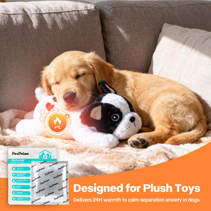 Pet Prime 12-Pack Disposable Heat Packs for Heartbeat Plush Toys，Up to 24H Odorless Warmth, Easy to Use, Instant Comfort Companion for Anxious Pets