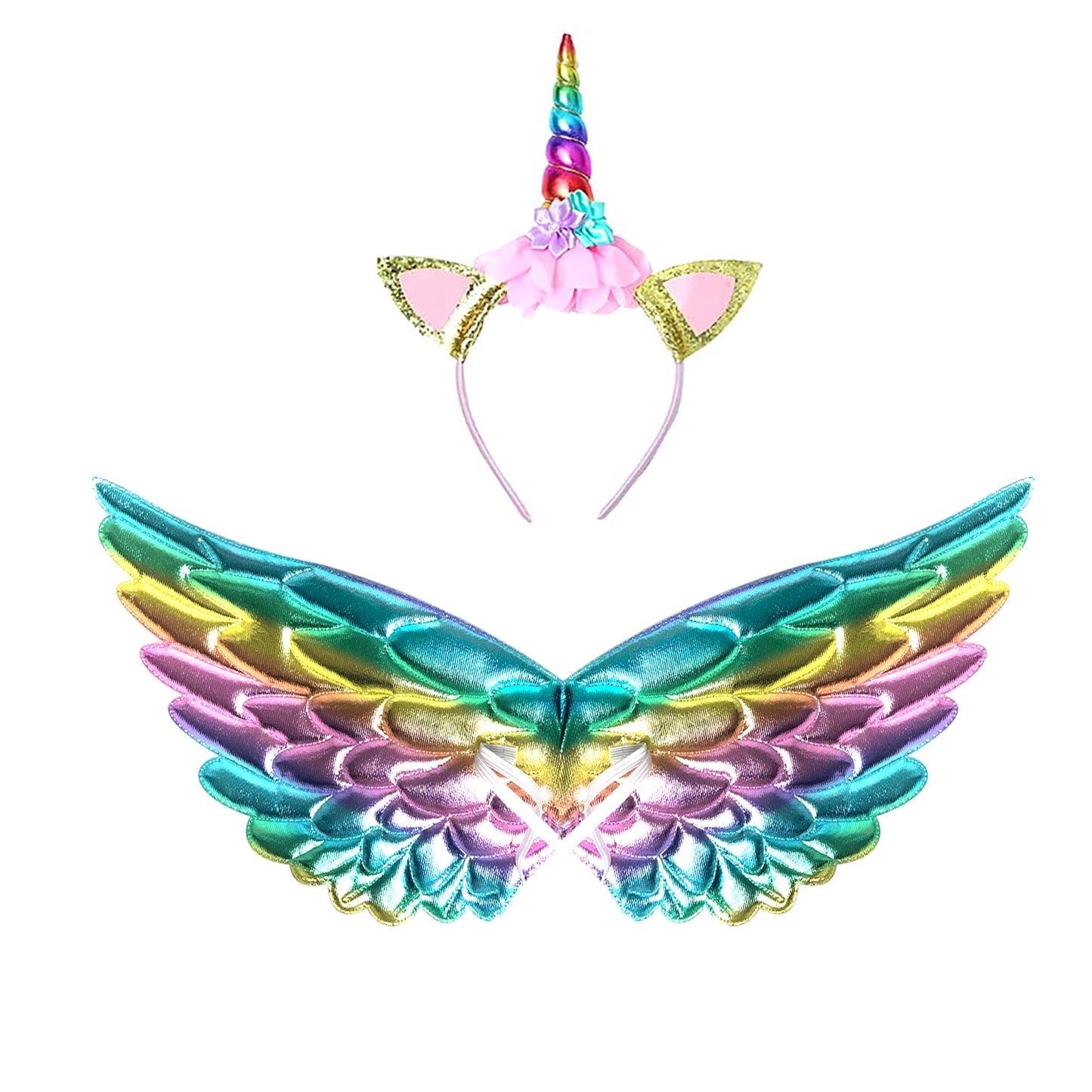 Soyoekbt Girls Unicorn Costume LED Light Up Unicorn Princess Dress Birthday Party Outfit Halloween Tutu Dress with Headband Rainbow Sequin+Rainbow Led 3-4Years