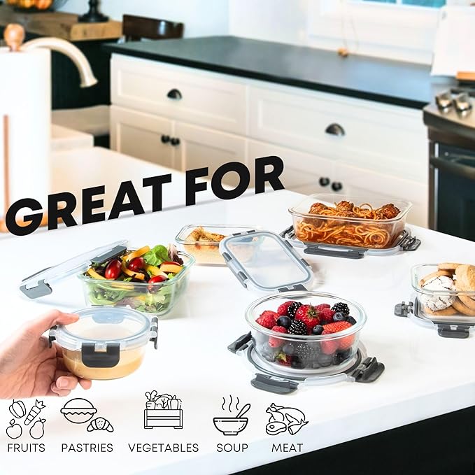 Razab 30 PC Glass Food Storage Containers