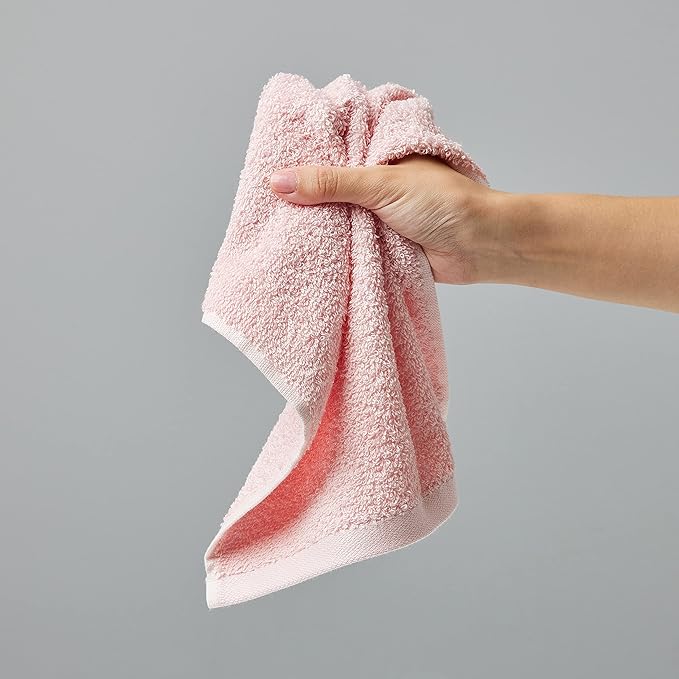 Amazon Basics face Towels for Bathroom, 100% Cotton Extra Absorbent washcloth