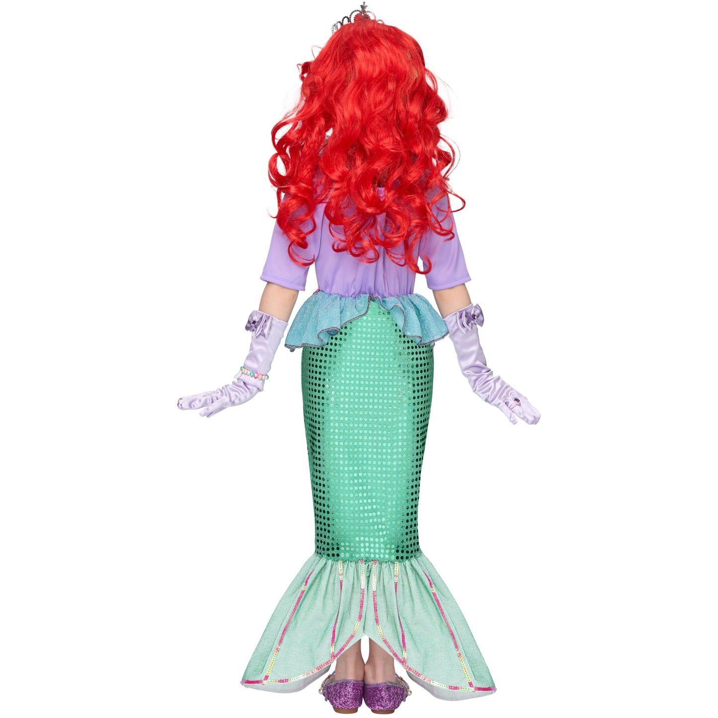 Spooktacular Creations Halloween Little Mermaid Costume for Girls, Sequin Mermaid Dress Set, Light Purple Princess Dress for Toddler Dress-Up, Cosplay Party (3T, 3-4 yrs)