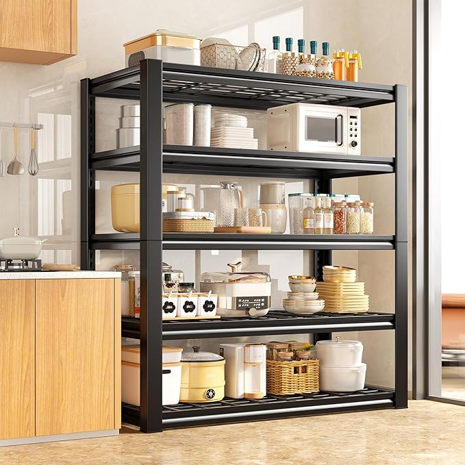REIBII Garage Shelving 3200LBS, 5-Tier Storage Shelves, Adjustable Industrial Metal Shelving Unit for Garage, Basement, Pantry, Warehouse,Commercial, 36" W x 16" D x 72" H, 2 Pack