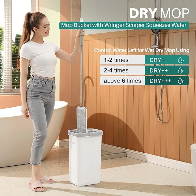 JOYMOOP White Flat Mop & Bucket