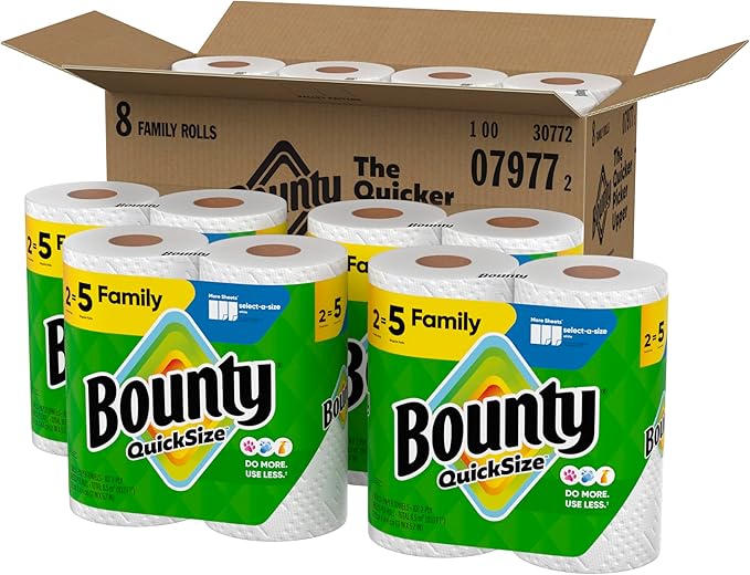 Bounty Quick Size Paper Towels, 8 Family Rolls