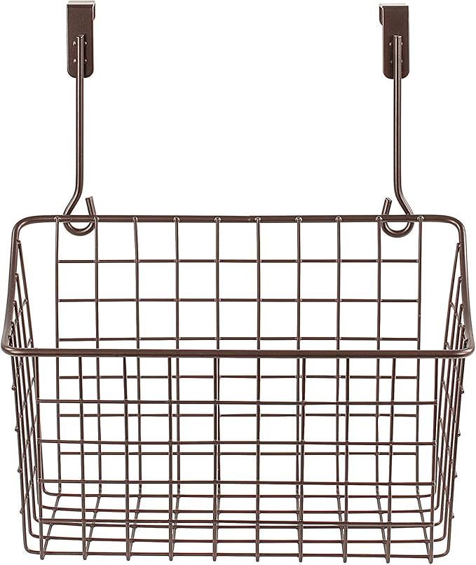 Spectrum Medium Cabinet Door Wire Basket Grid Over Cabinet Organizer Bronze