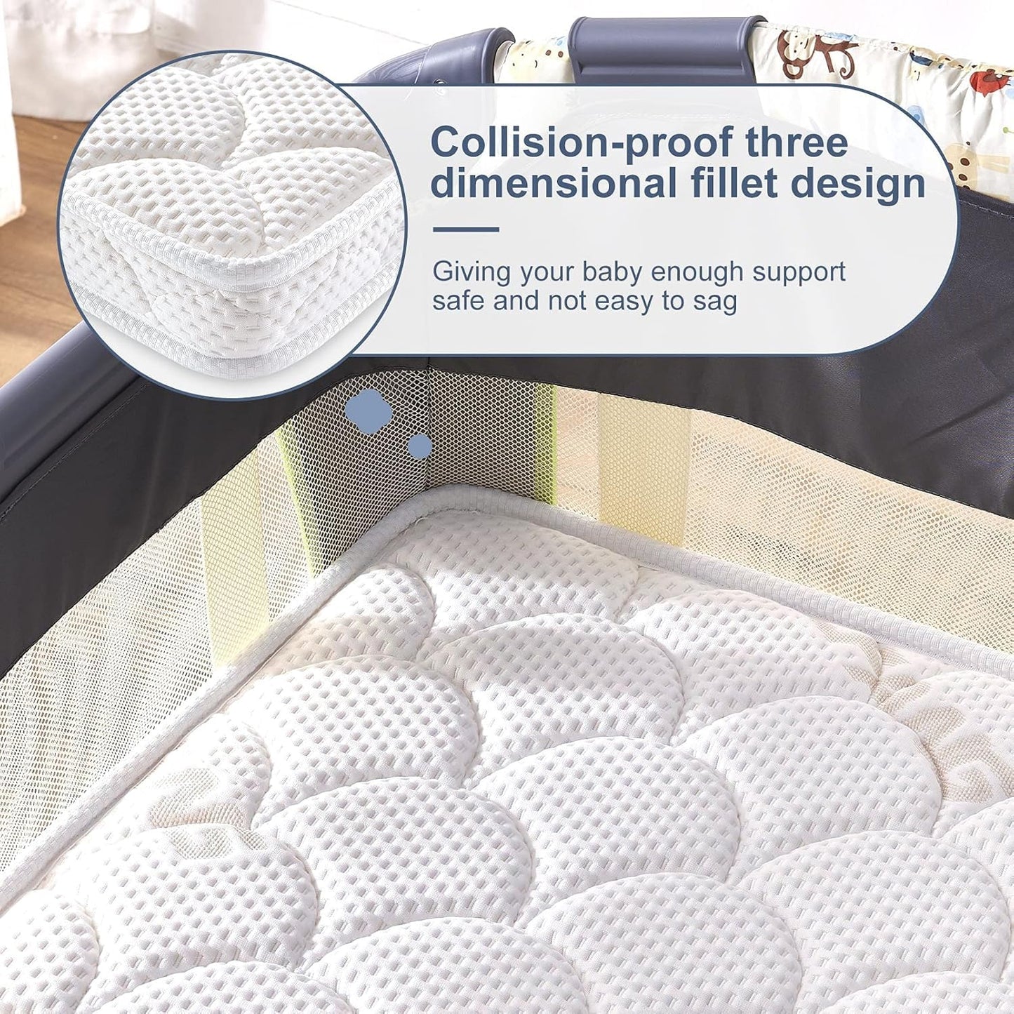Pack and Play Mattress Topper - 38" x 26" x 1.5", Soft & Firm Premium Foam Pack N Play Mattresses Pad, Odorless Baby Foam Playpen Mattresses,Portable Playard Mattress Topper- Breathable & Comfort