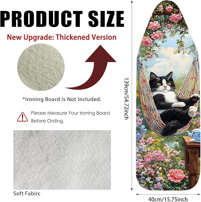 Nuxovilar Ironing Board Cover Needle Cotton 15x54 Inches | Ironing Board Cover