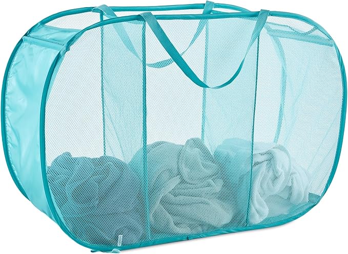 Seiritex Mesh Popup Laundry Hamper 3 Compartment Sortable Horizontal