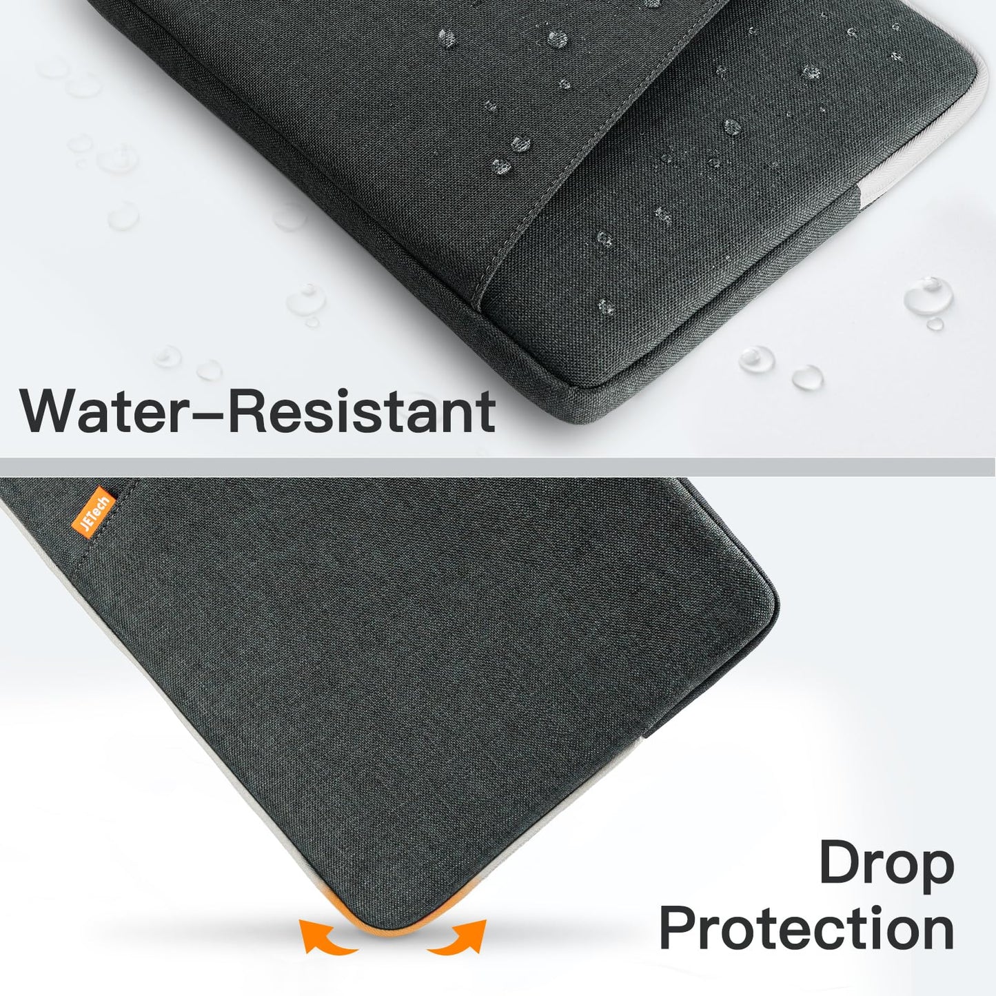 JETech Laptop Sleeve for 15-Inch Notebook, Compatible with MacBook Air 15-Inch M4/M3/M2, MacBook Pro 16-Inch M4/M3/M2/M1, Waterproof Shockproof Case with Accessory Pocket Bag (Dark Grey)