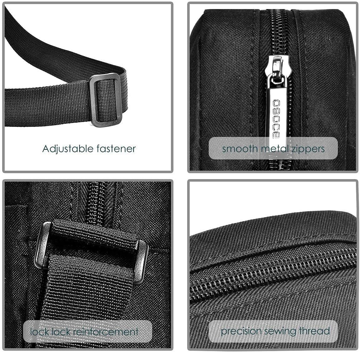 OSOCE Mens Shoulder Bag Messenger Man Bag Travel Business Crossbody Pack Chest Sling Bag Satchel Side Phone Bag Casual Handbag with Adjustable Strap for Men Working Daily Black