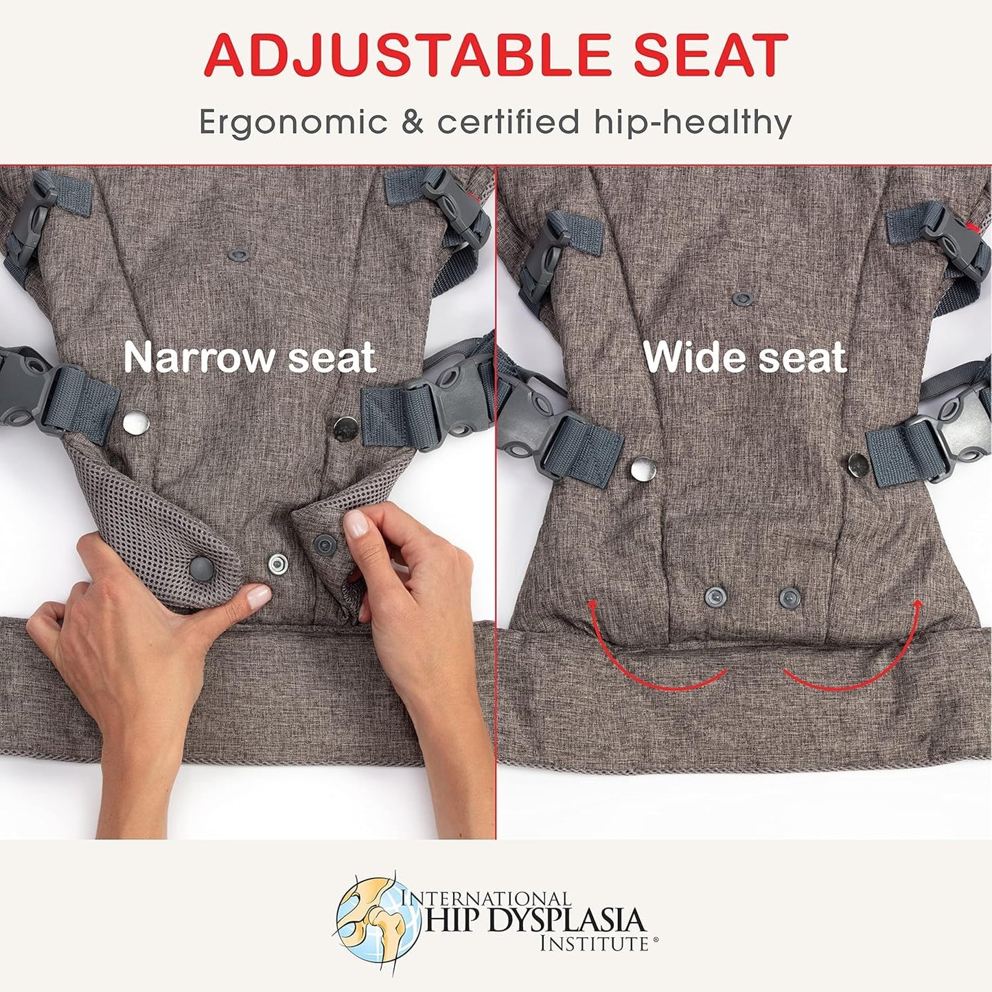 YOU+ME 4-in-1 Baby Carrier Newborn to Toddler - All Positions Baby Carriers from Newborn - Front & Back Carry Baby Carriers - Includes 2-in-1 Bandana Bib - Baby Holder for 8-32 lbs (Grey Mesh)