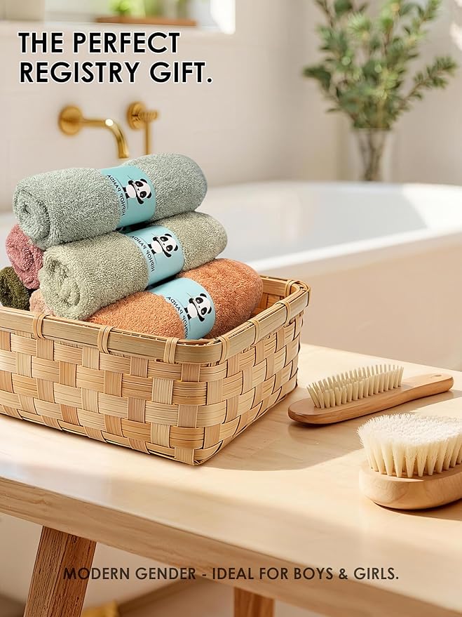 HIPHOP PANDA Baby Washcloths, Rayon Made from Bamboo