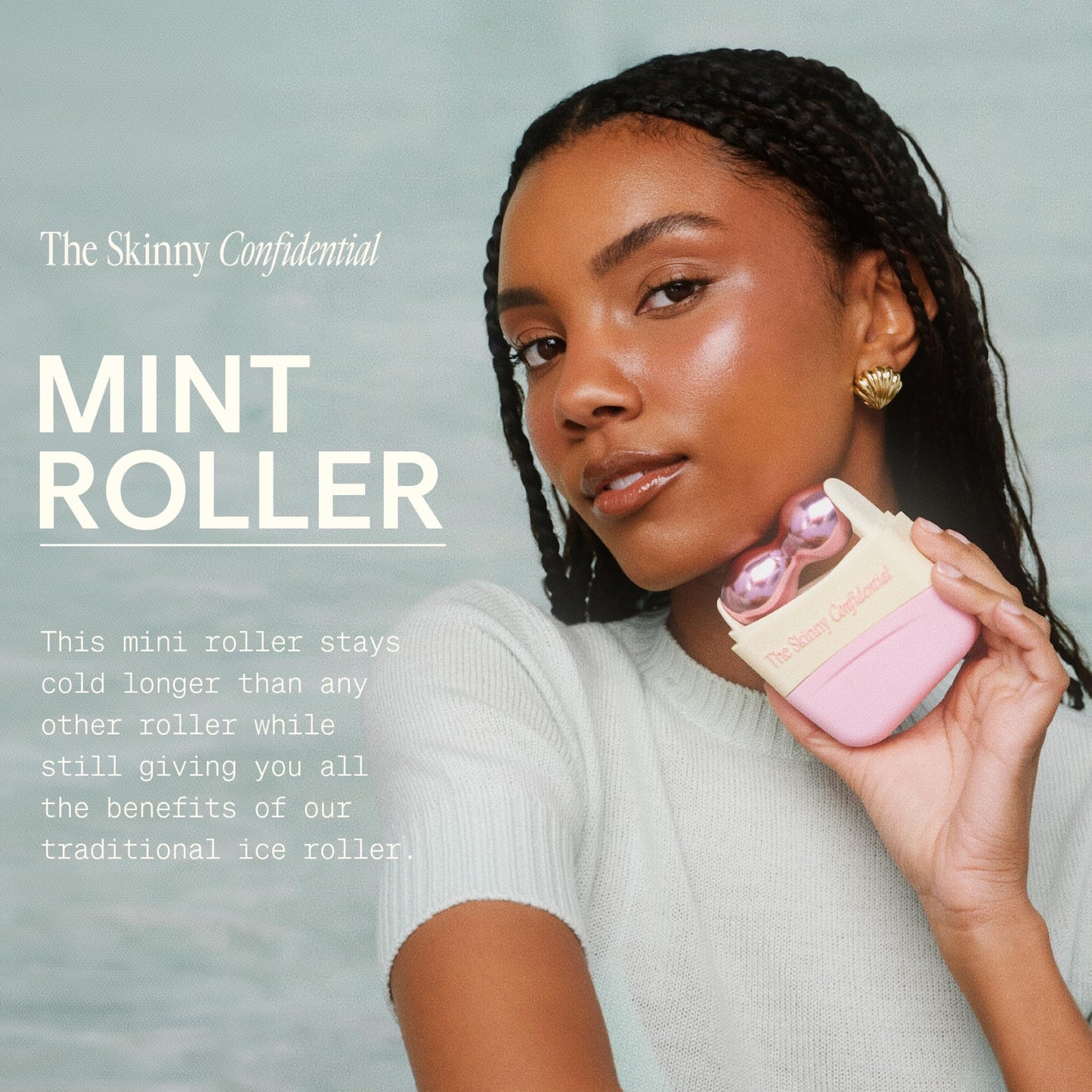 The Skinny Confidential HOT Mess Ice Roller for Face - Facial Roller Skincare Tools Contour, Tighten & De-Puff Skin - Self Care Beauty Gift for Women & Men for Clear, Radiant & Smoother-Looking Skin