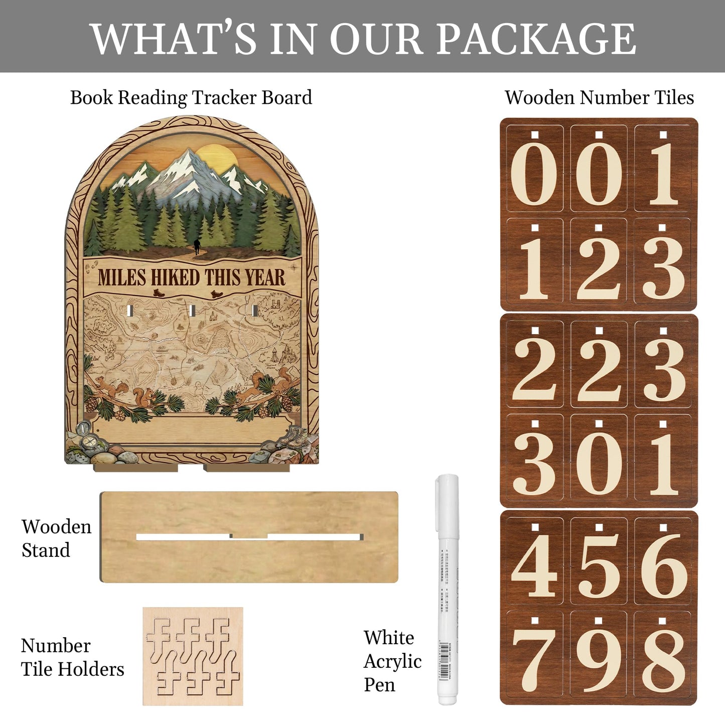 Hiking Gifts for Women Men, Personalized Miles Hiked This Year Tracker Sign, Wooden Hiking Log Counter, Unique Hiking Essentials, Cool National Park Gifts for Hikers, Father Day Gifts For Dads