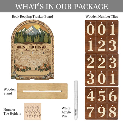 Hiking Gifts for Women Men, Personalized Miles Hiked This Year Tracker Sign, Wooden Hiking Log Counter, Unique Hiking Essentials, Cool National Park Gifts for Hikers, Father Day Gifts For Dads
