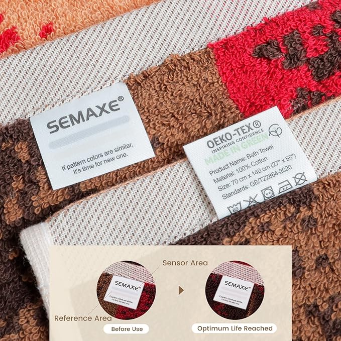 SEMAXE Luxury Bath Towel for Bathroom, 100% Cotton Towel