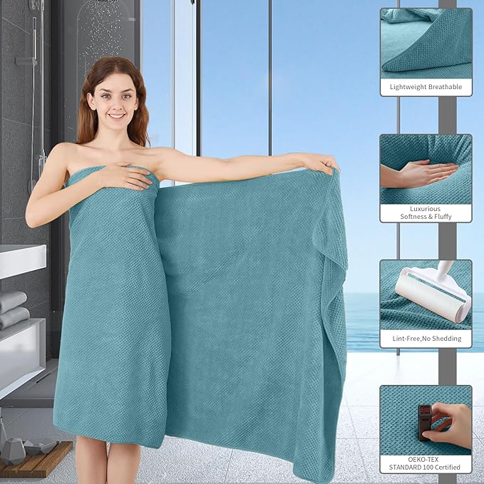 Extra Large Bath Towel Set of 4, Oversized Bath Sheet Super Soft Highly
