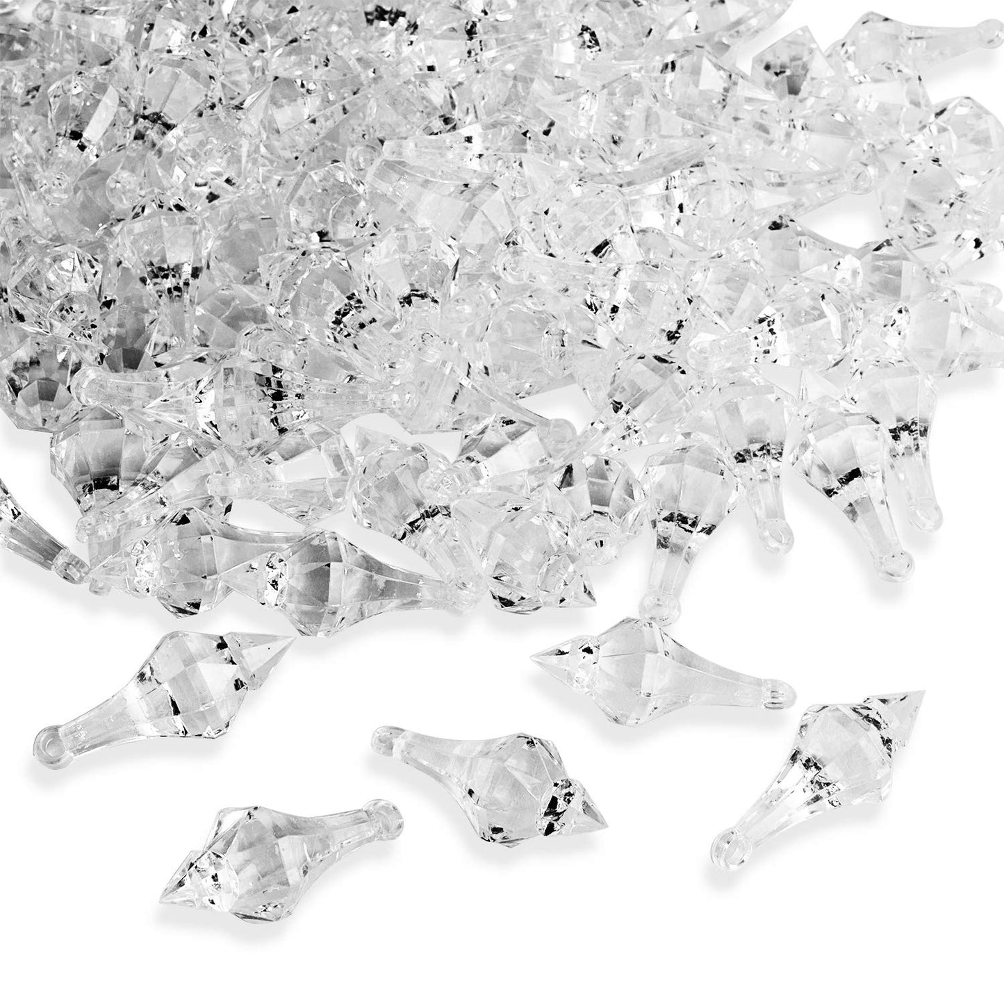 Super Z Outlet Acrylic Clear Ice Rock Diamond Chandelier Drops Crystals Treasure Gems for Table Scatters, Event, Wedding, Arts & Crafts, Birthday, Hanging Decoration Favor (112 Pieces)