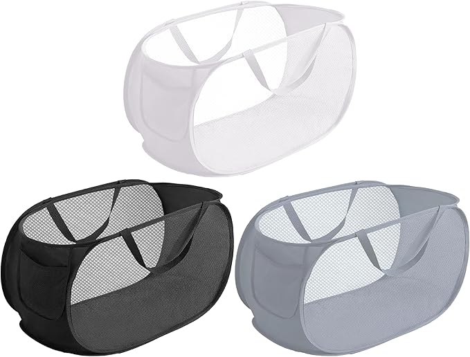 3 Pcs popup laundry hamper Sturdy Large Capacity collapsible laundry basket