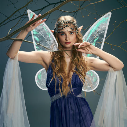 Takmor Fairy Wings(60cm*48cm),Fairy Wings for Adult Women Kids Girls Butterfly Wings for Adult White Fairy Wings for Halloween Birthday Chrismas Themed Party (white)