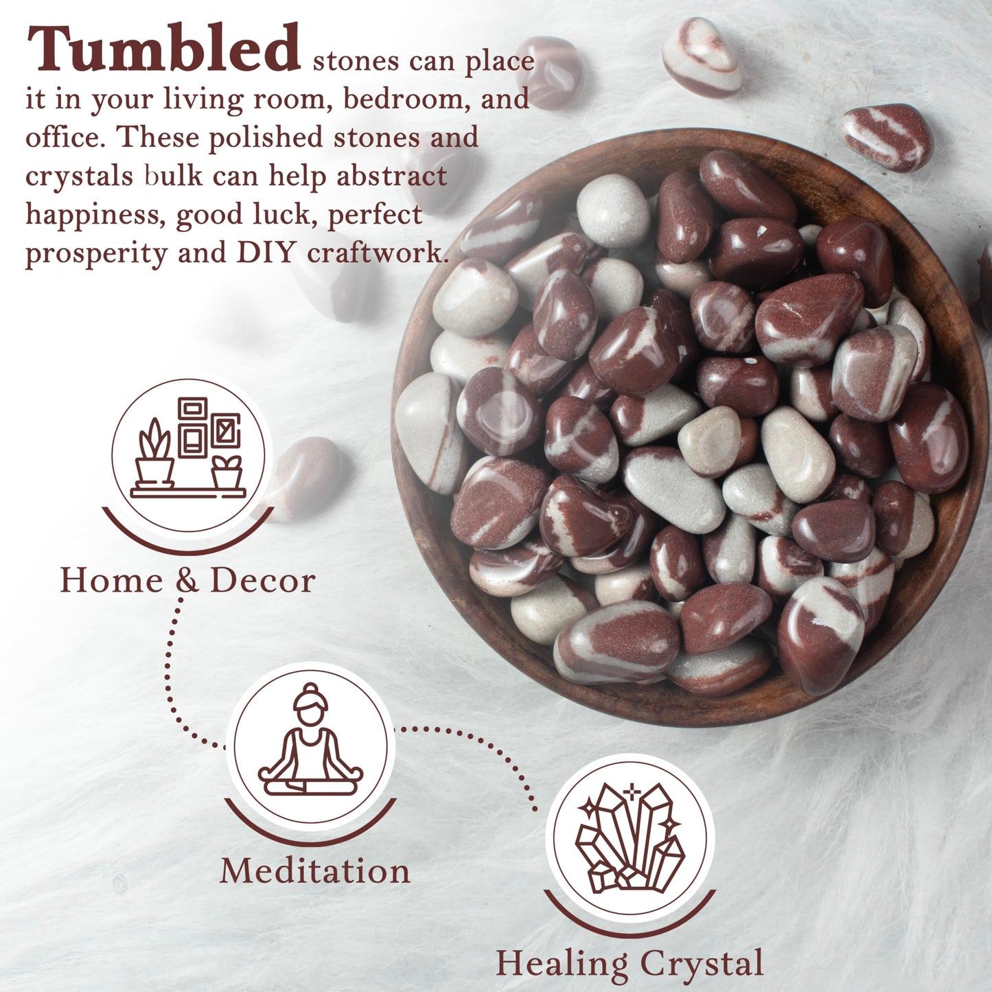 ZAICUS 1lb Narmada Tumbled Stones | Polished Crystals Healing | Natural Stones | Feng Shui | Chakra Balancing | Good Luck | Reiki Gift | Home Decor | Size 20-25 mm