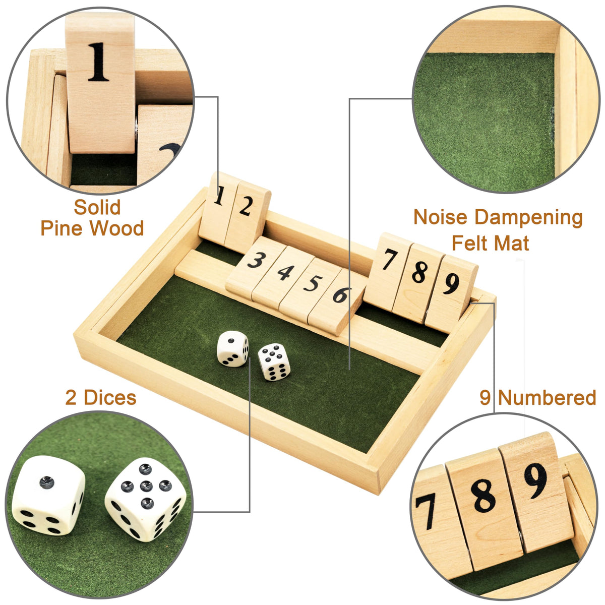 PHIELEY Alzheimers Products for Elderly, 9 Numbers Memory Games for Dementia Patients Seniors, Wooden Shut The Box Dementia Products for Elderly, Fidget Sensory Busy Board Gadgets Gifts Activities