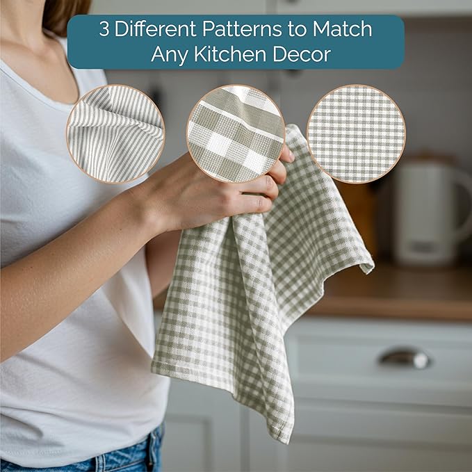 Casa Platino Hand Towels for Kitchen Set of 6 – 100% Cotton 18"x28" Kitchen
