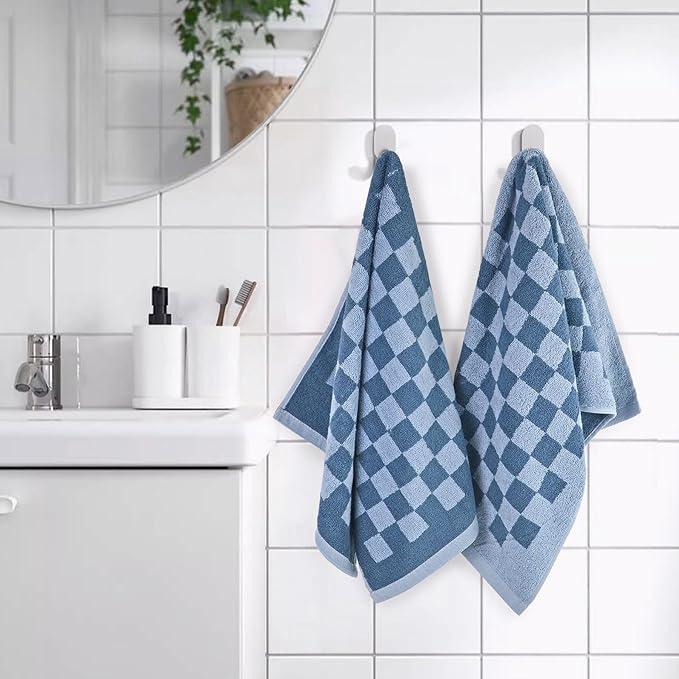 Jacquotha Bathroom Hand Towels Set of 4, Checkered Towels