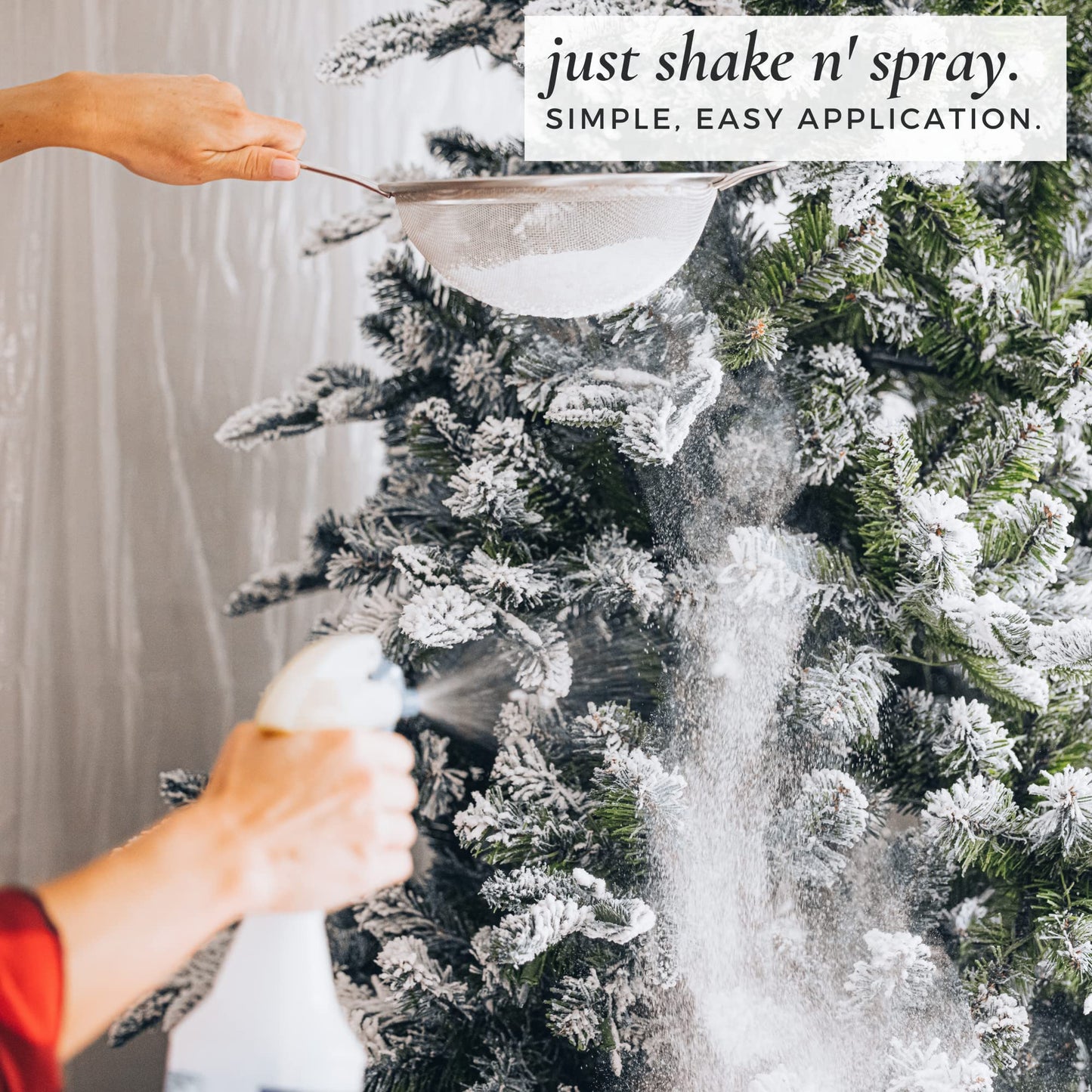 SnoFlock The Original Premium Self-Adhesive Snow Flock Powder with ShimmerSpec for Christmas Trees & Decor | Made in USA | 2 lbs