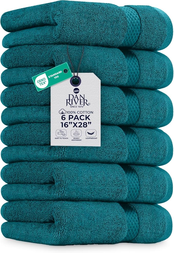 DAN RIVER 6-Pack Premium Hand Towels