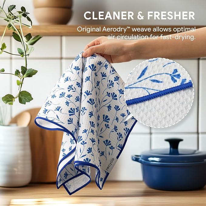 RECYCO Waffle Kitchen Towel Set of 2