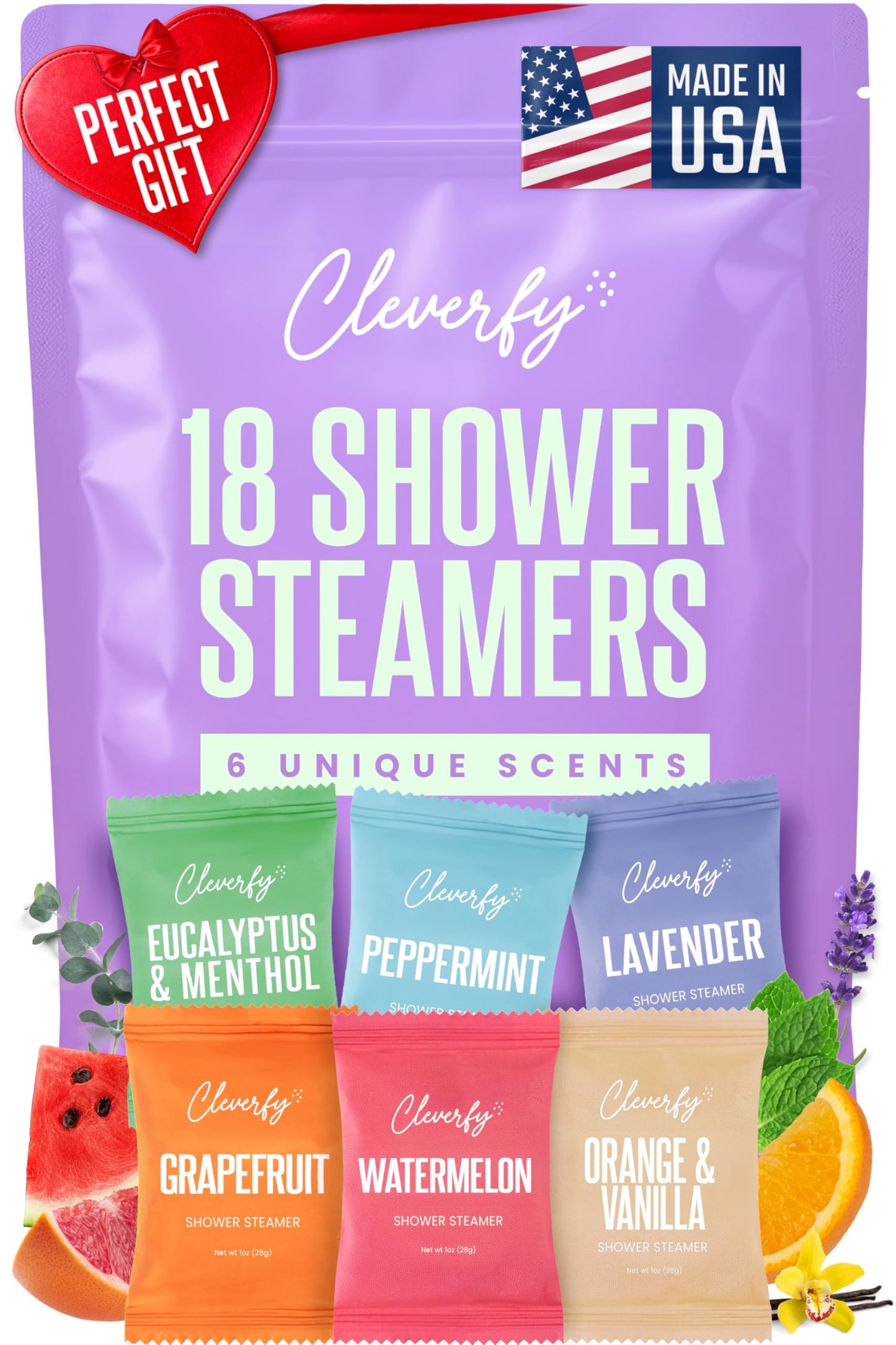 Cleverfy Shower Steamers Aromatherapy - Valentines Day Gifts for Her, Him, Women, Daughter, Mom, Girlfriend, Wife, Teen Girls and Boys - Valentines Gifts for Her, Him, Women and Men - 6 Tablets