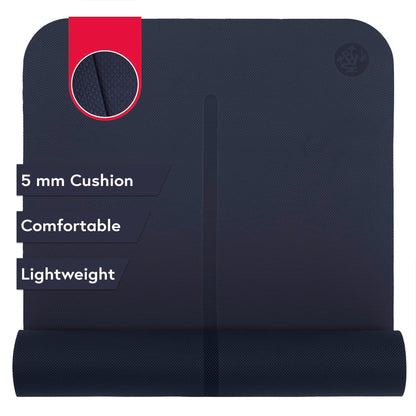 Manduka Begin Yoga Mat 68" - 5mm Cushioning | Comfortable, Lightweight & Reversible with Alignment Stripe | Budget-Friendly | 68 x 24 inches