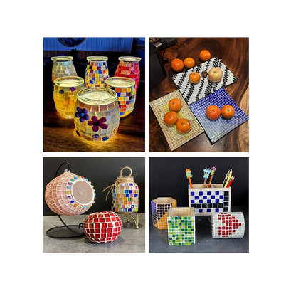 100 Pieces Mosaic Tiles Squares Orange Crystal Mosaic Stained Glass for Crafts Supplies DIY Picture Frames Handmade Jewelry Coasters Art Material Decoration,1x1cm