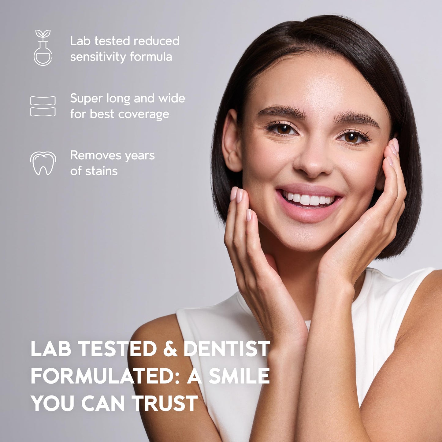 InoPro Natural Teeth Whitening Strips Kit, 14 Treatments Whitening for Sensitive Teeth, Peroxide Free, White Strips That Do Not Damage Enamel, Stain Removal