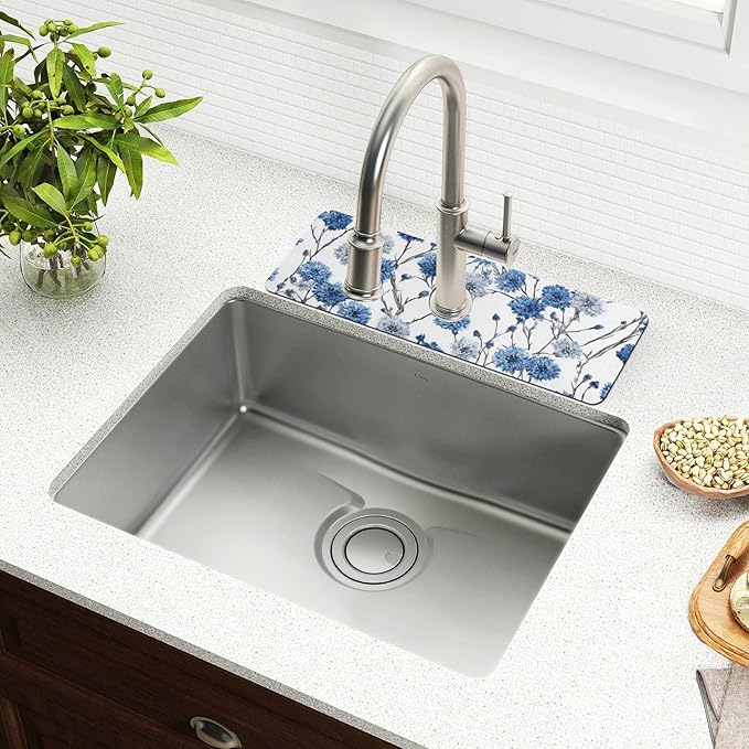 Kitchen Sink Splash Guard 2 PCS 14.7 Inch Sink Faucet Mat Splash Guard
