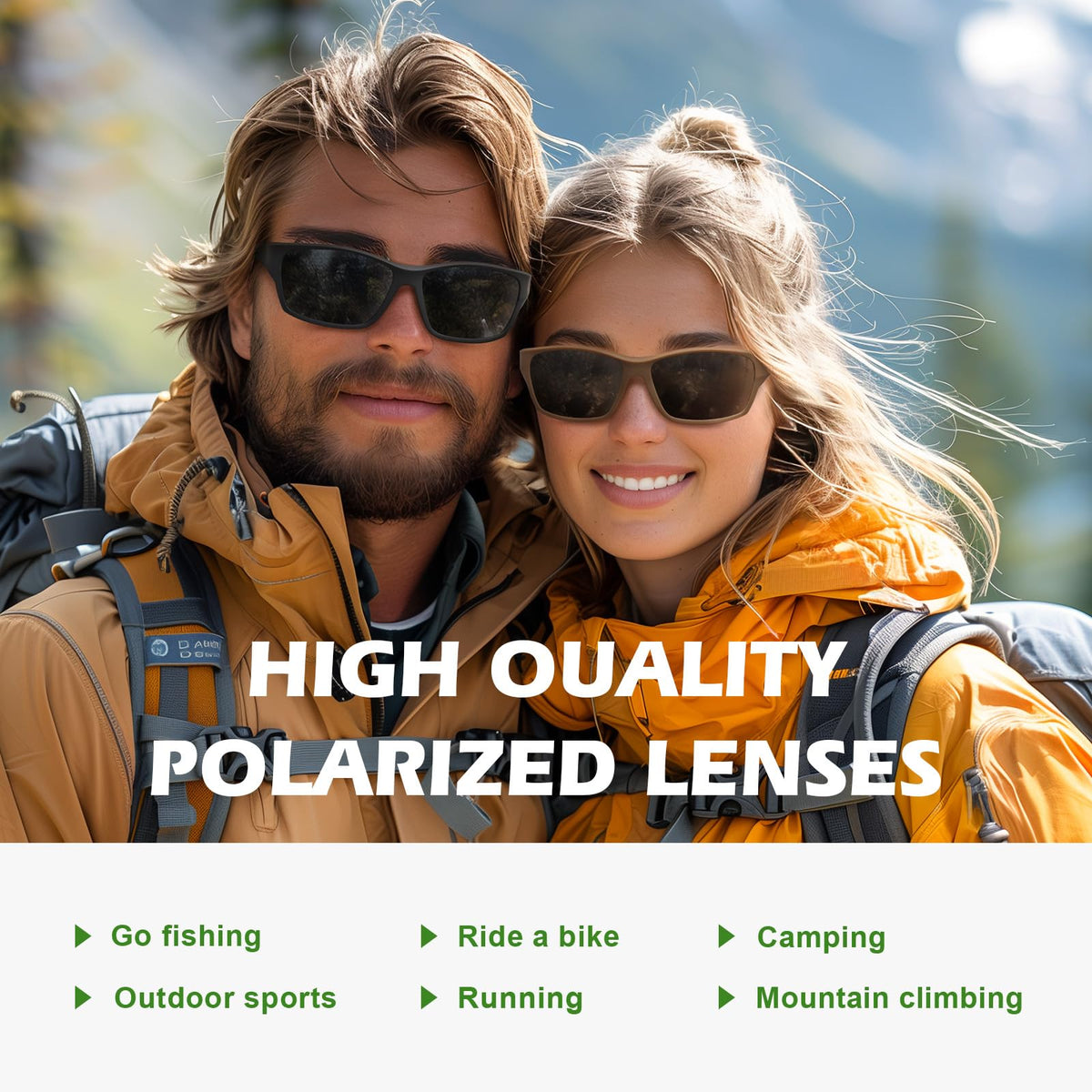 Fanshen Polarized Sunglasses for Men Women, Wrap Around Sunglasses for Mens Womens Cycling Fishing Running UV Protection (A06-Matte Black Frame Purple Lens)