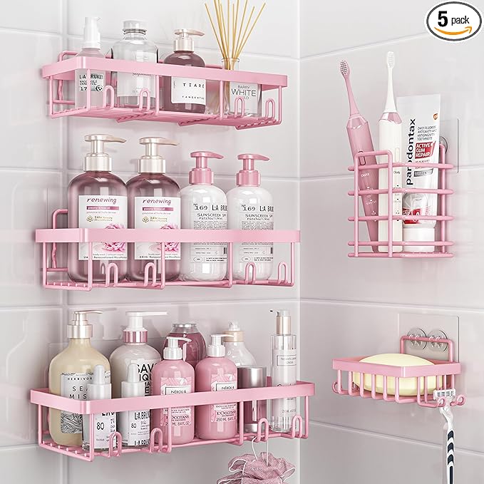 5 Pack Shower Caddy Organizer Rack Shelf