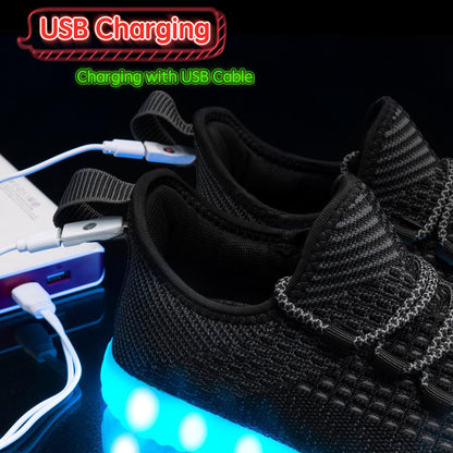 Light Up Shoes for Women Men USB Charging LED Shoes Adult Halloween Dancing Glowing Luminous Trainers Mesh Upper Flashing Sneakers(Black,9)